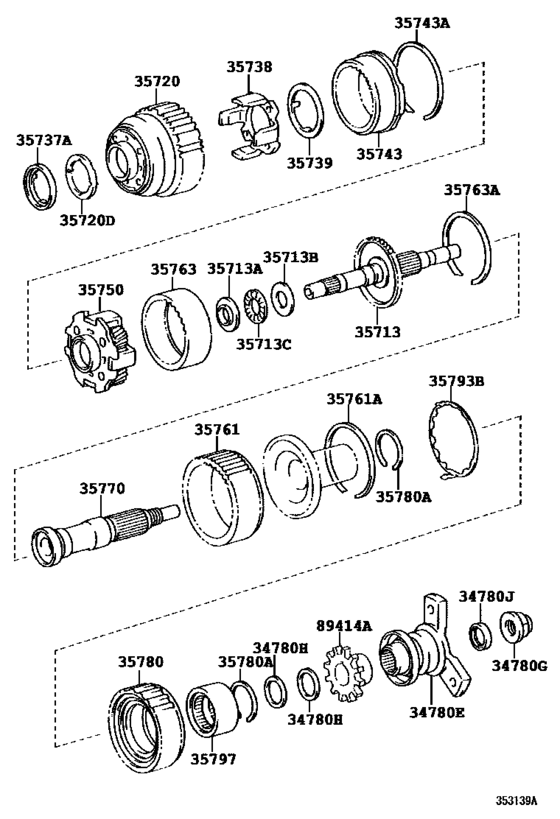 Planetary Gear, Reverse Piston & Counter Gear(Atm)