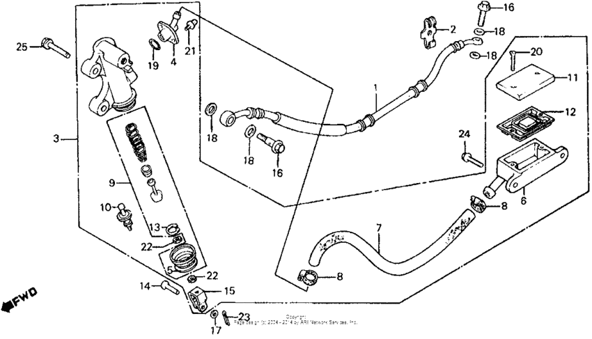 Rear brake master cylinder