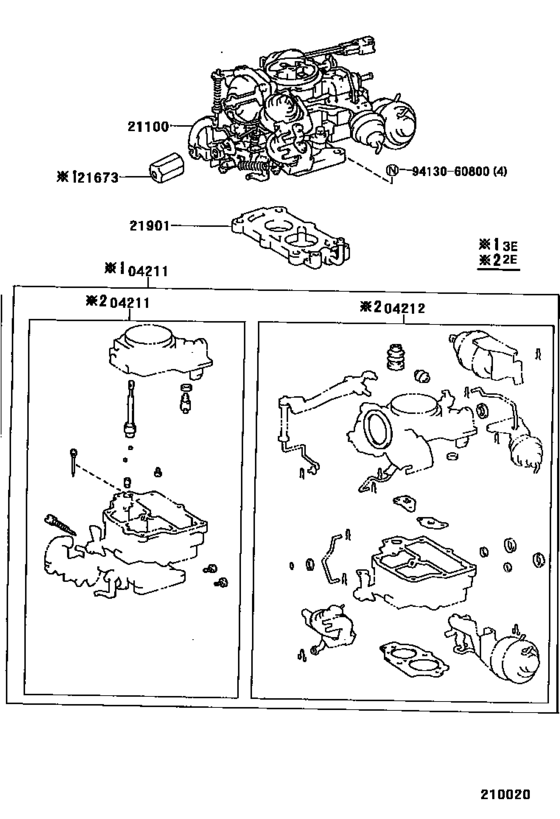 Carburetor Assembly for 1995 1999 Toyota COROLLA EE100 General