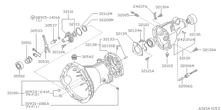 Transmission case & clutch release
