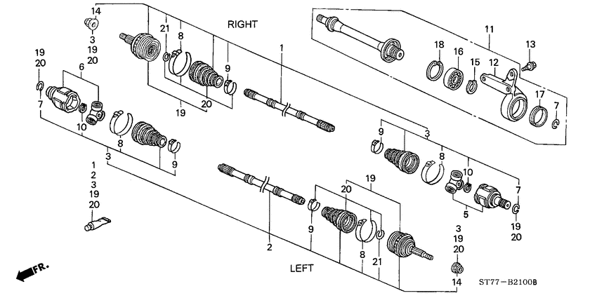 Front driveshaft/ half shaft