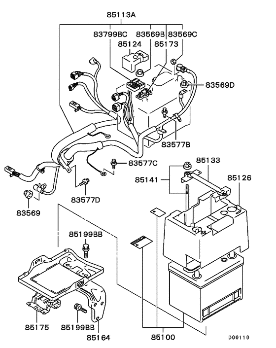 Battery cable & bracket
