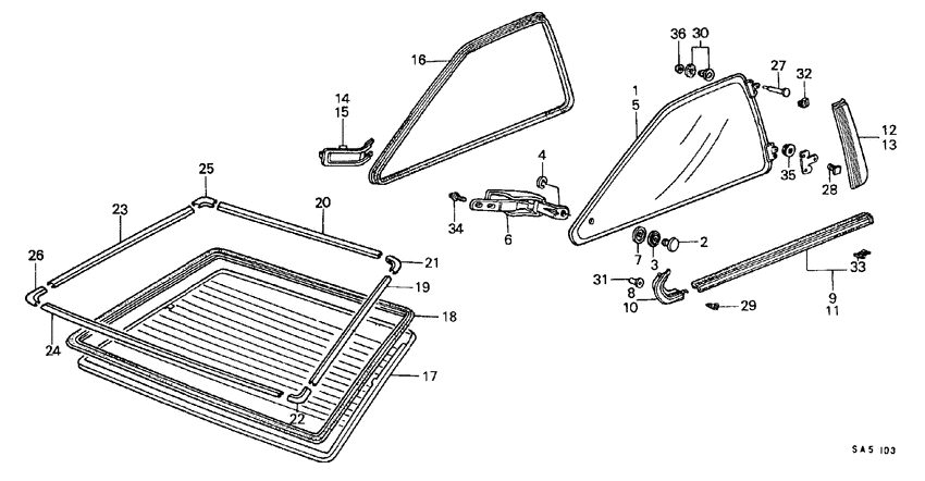 Quarter window/ rear window