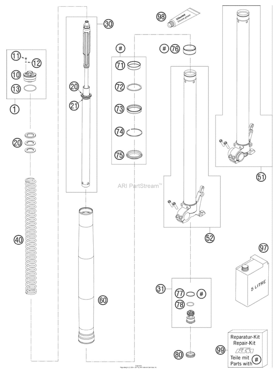 Front Fork, Disassembled