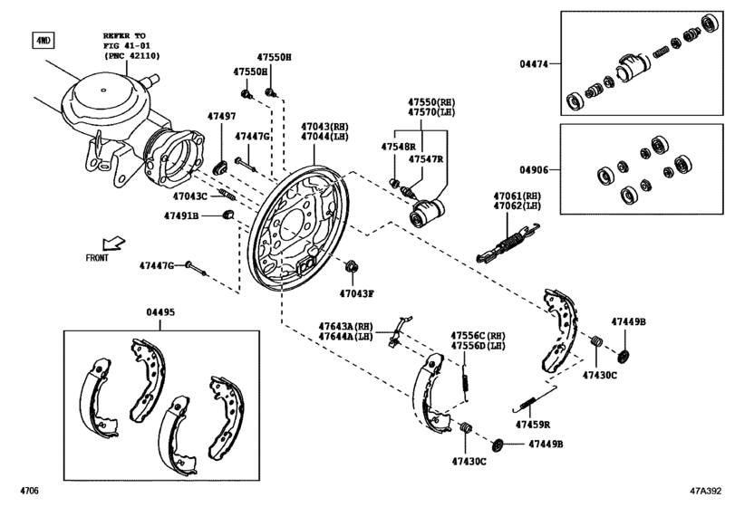Rear Drum Brake Wheel Cylinder & Backing Plate
