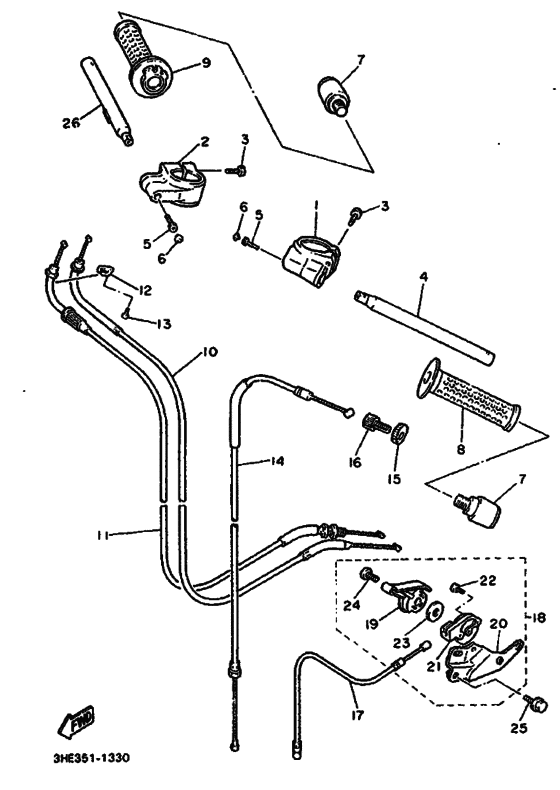 Steering handle & cable