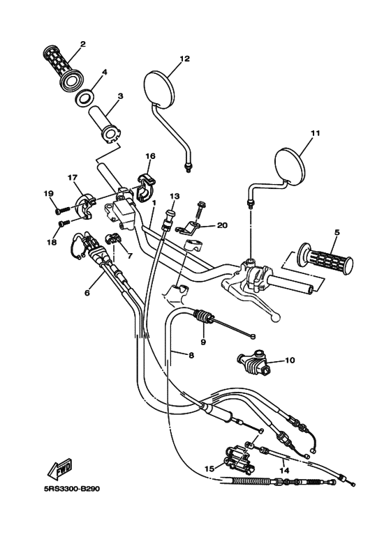 Steering handle & cable