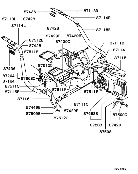 Rr a/c unit, duct(dual:a)