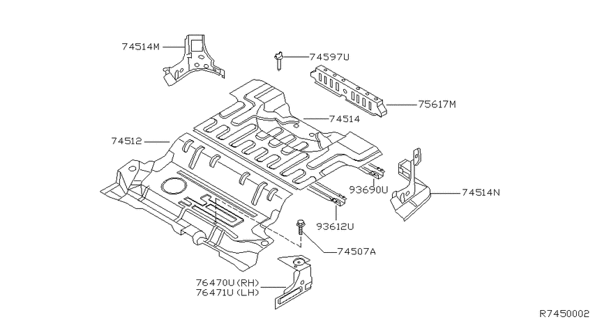 Floor panel (rear)