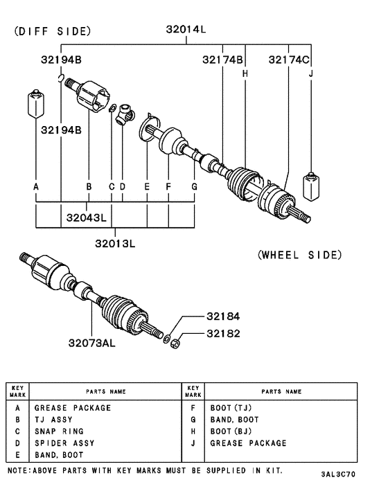Front axle drive shaft