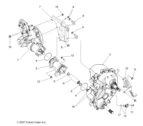 Gearcase, differential mounting