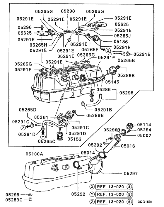 Fuel tank for 1992 1996 Mitsubishi L200/TRITON/SPORTERO/STRADA K34T