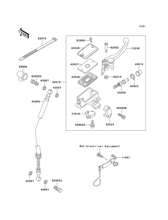 Front master cylinder