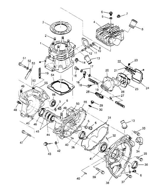 Crankcase and cylinder