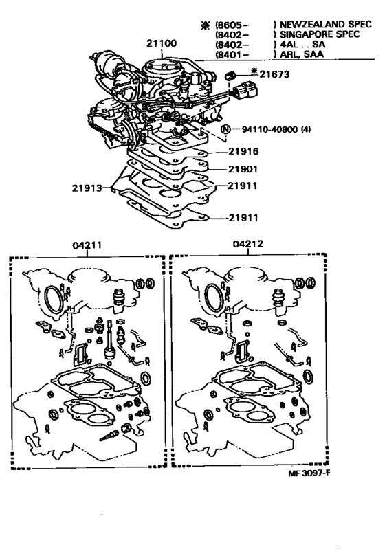 Carburetor Assembly for 1986 - 1988 Toyota COROLLA AE82 | General sales