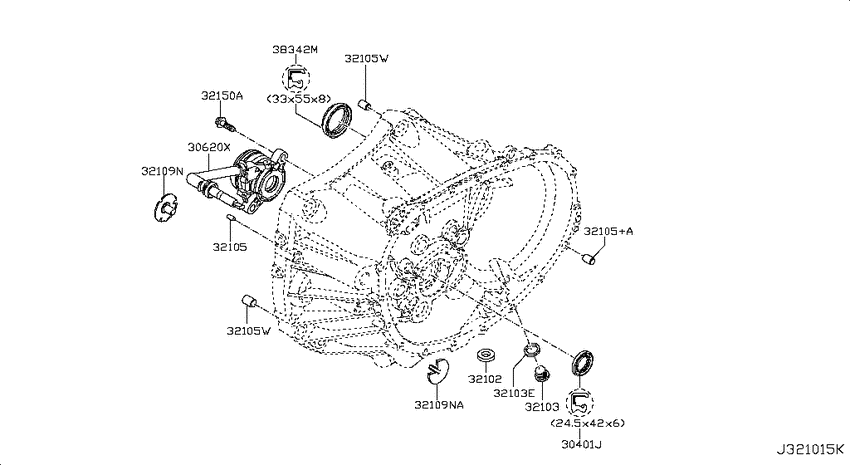 Transmission case & clutch release