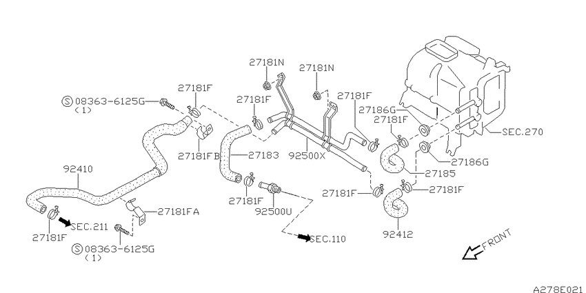 Heater piping