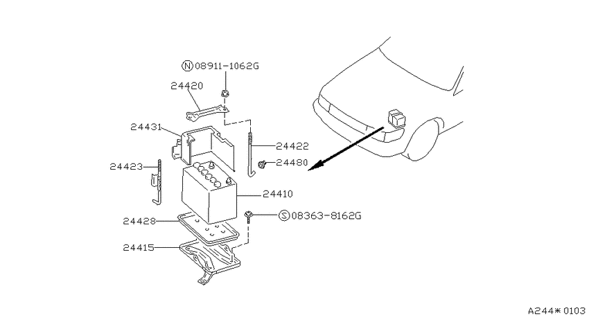 Battery & battery mounting