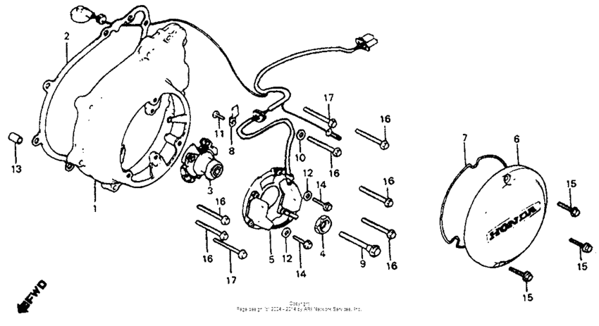Left crankcase cover + spark advancer