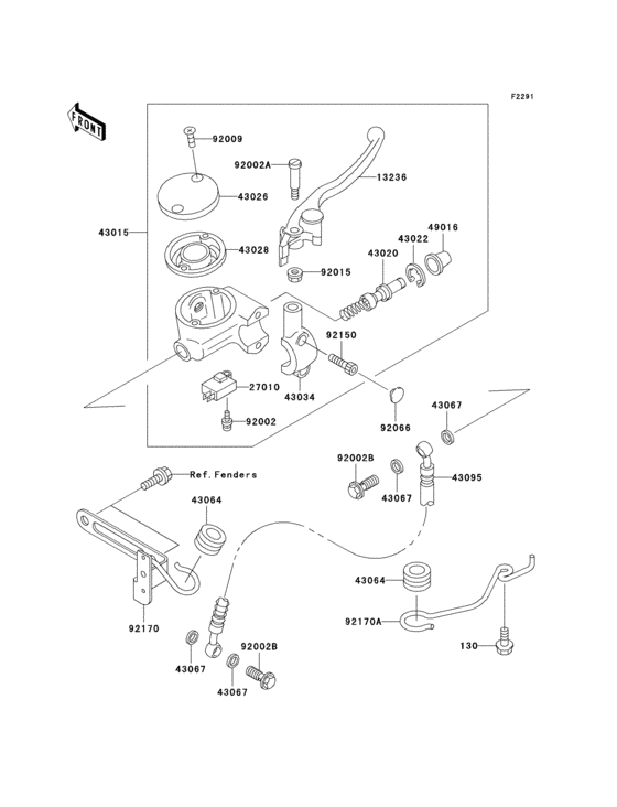 Front master cylinder