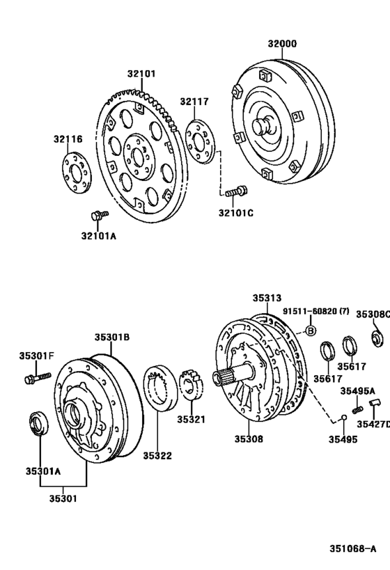 Torque Converter, Front Oil Pump & Chain (Atm)