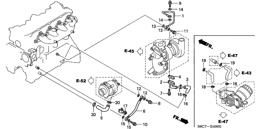 Oil piping/vacuum piping