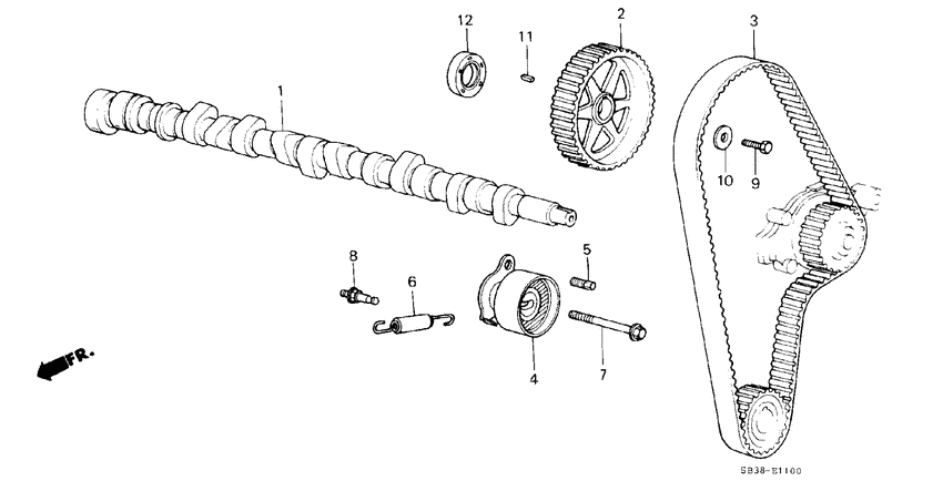 Camshaft/timing belt