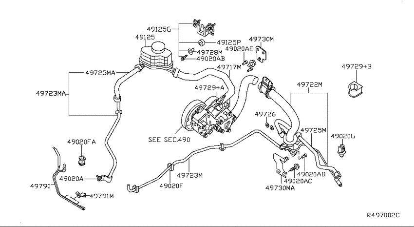 Power steering piping