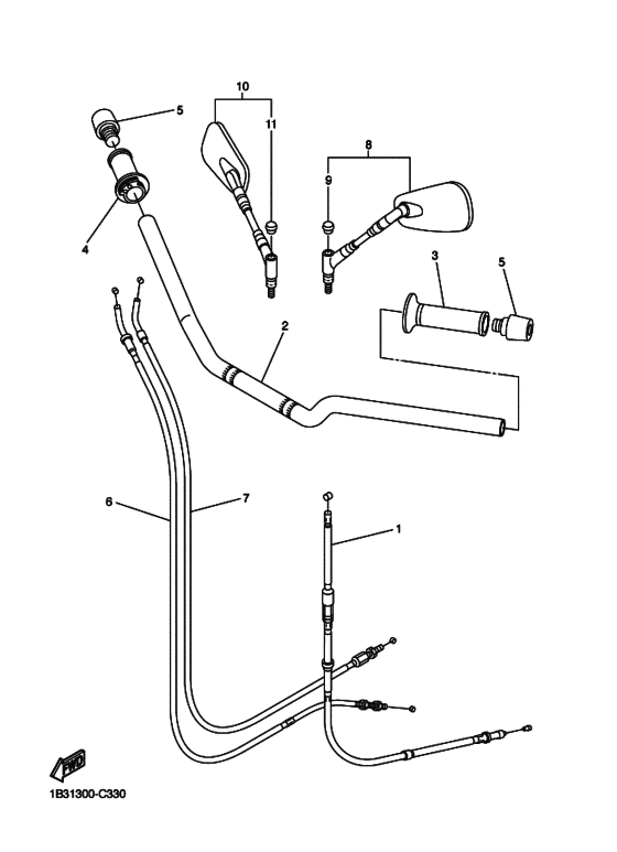 Steering handle & cable