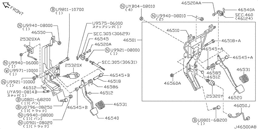 Brake & clutch pedal