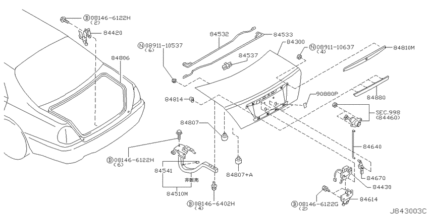 Trunk lid & fitting