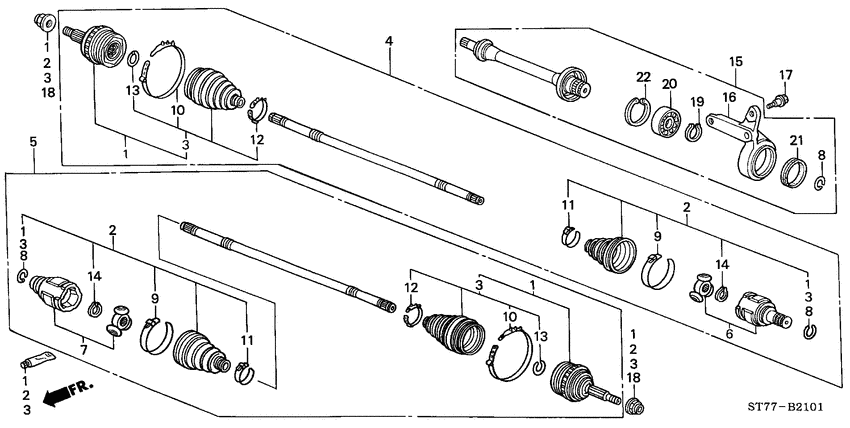 Front driveshaft/ half shaft