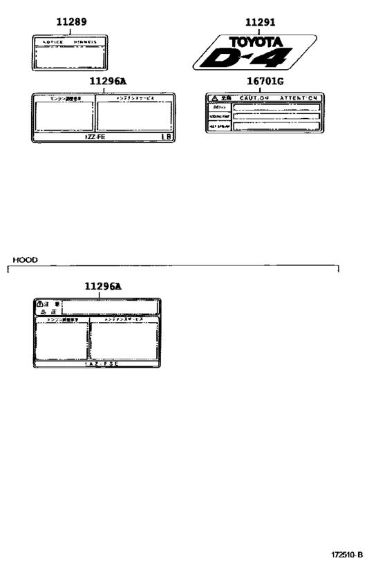 Caution Plate & Name Plate (Engine)
