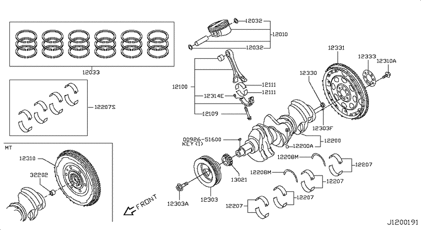 Piston,crankshaft & flywheel