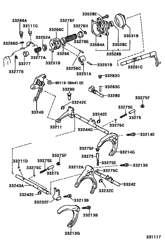 Gear Shift Fork & Lever Shaft (Mtm) for 1999 2005 Toyota YARIS/ ECHO