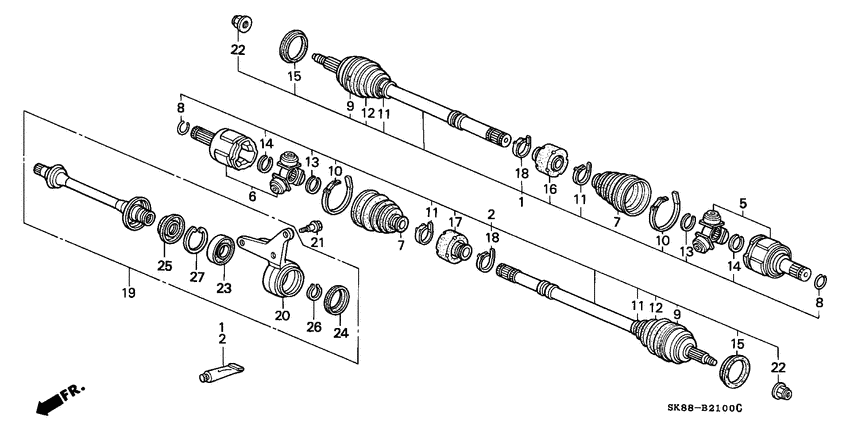 Front driveshaft/ half shaft