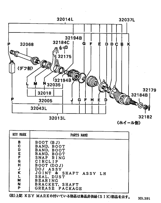 Front axle drive shaft
