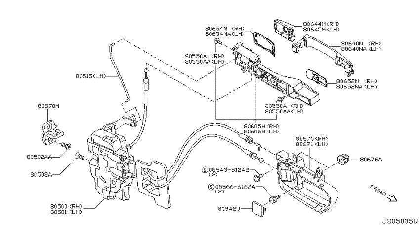 Front door lock & handle