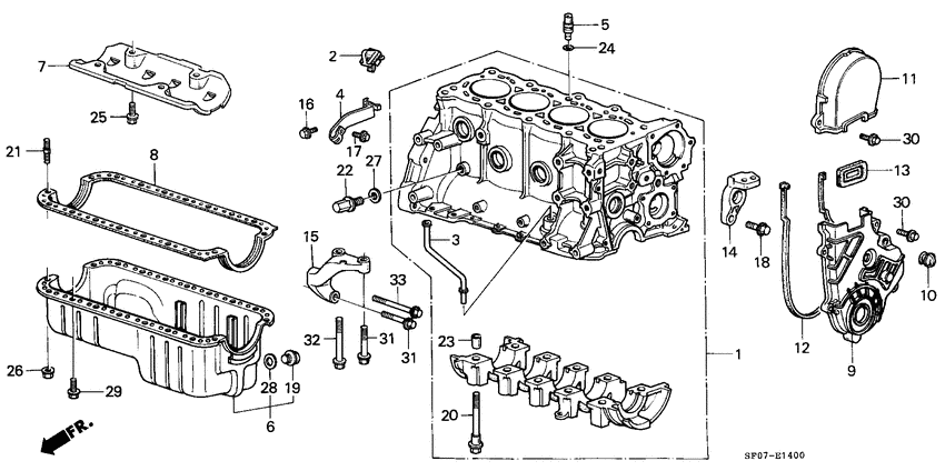 Cylinder block/oil pan