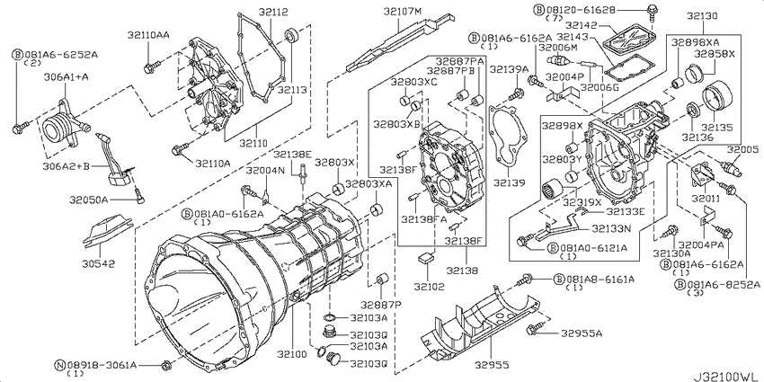 Transmission case & clutch release