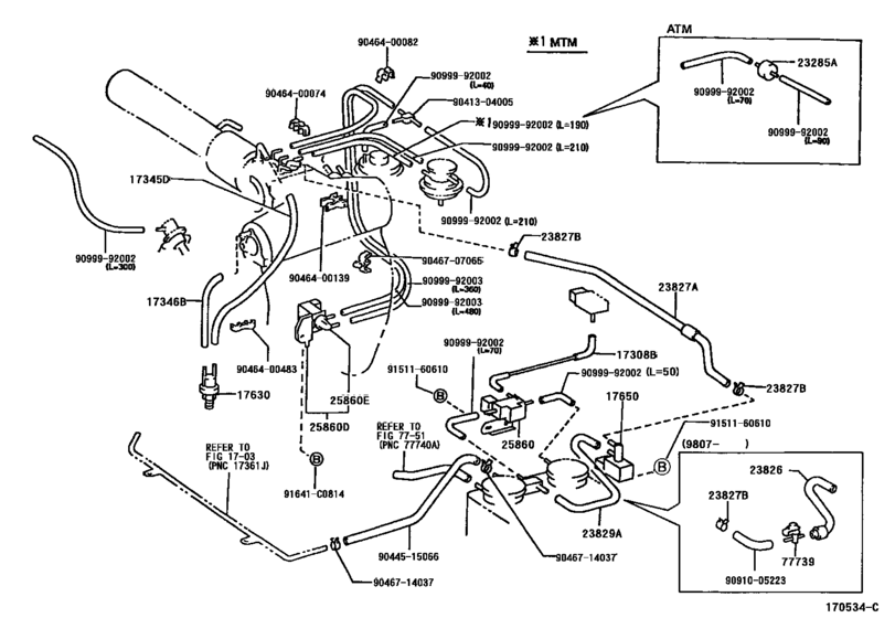 Vacuum Piping for 1995 2000 Toyota HILUX SURF/ 4RUNNER RZN180 U.S.A