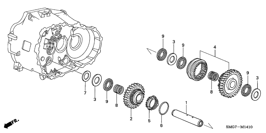 Reverse gear shaft