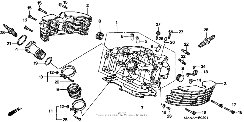 Rear cylinder head