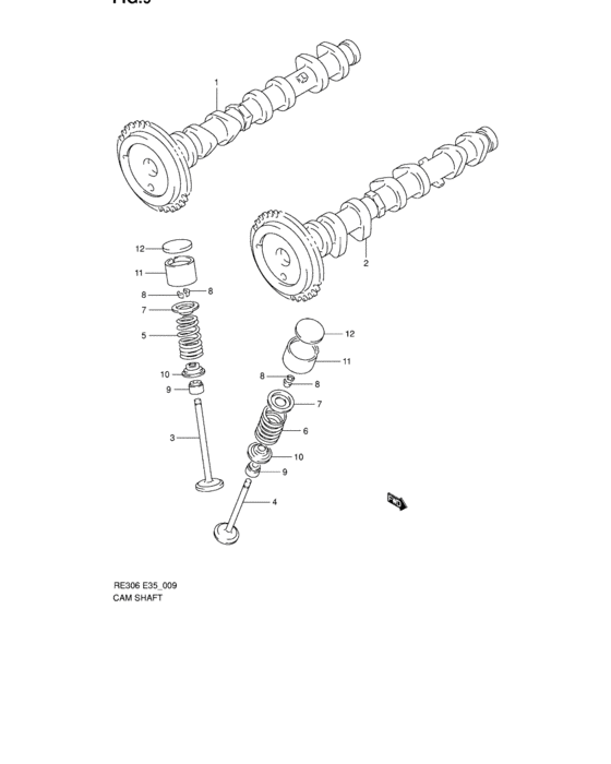 Cam shaft/valve