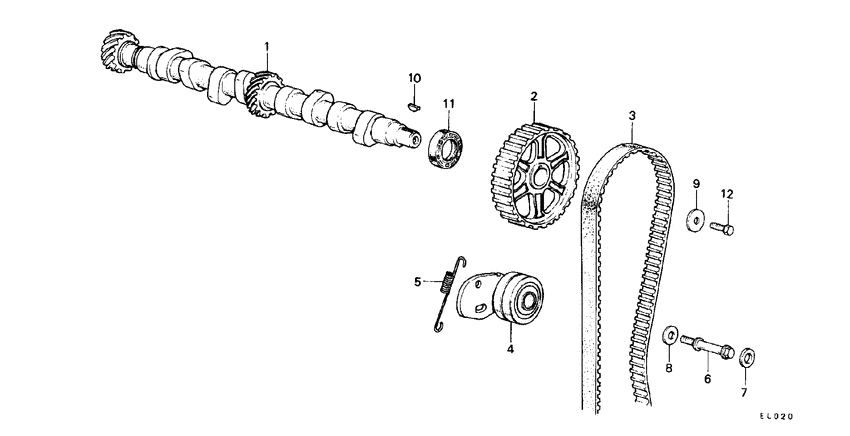 Camshaft/timing belt
