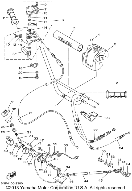 Steering handle & cable