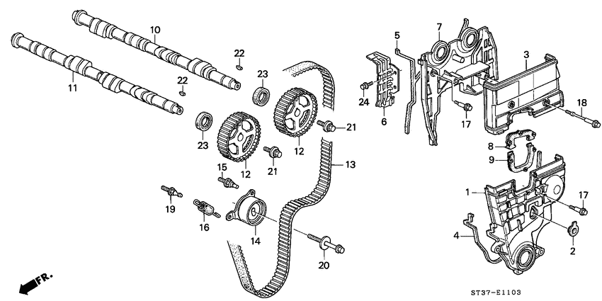 Camshaft/timing belt