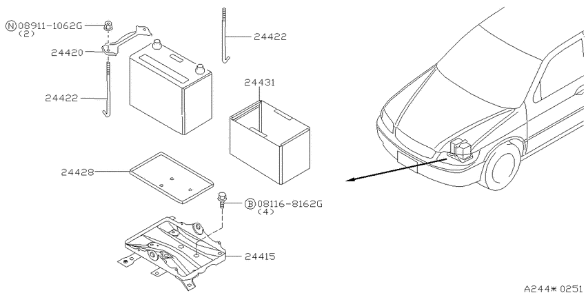 Battery & battery mounting
