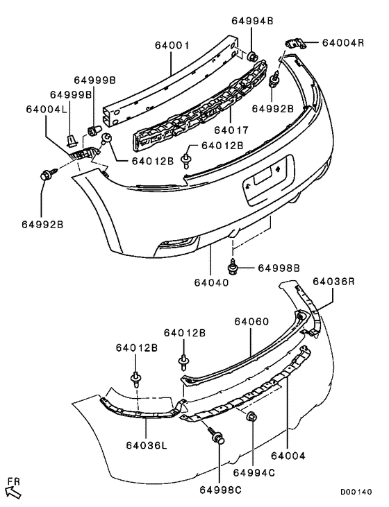 Rear bumper & support