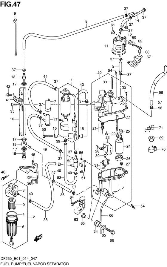 Fuel pump/fuel vapor separator
